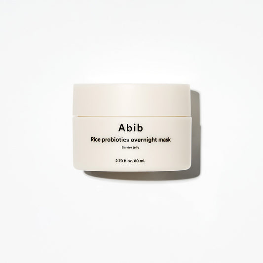 Abib Rice Probiotics Barrier — Máscara facial noturna em geleia, 80 ml